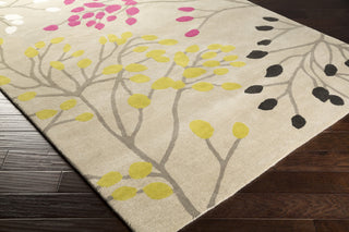 Surya SND-4529 Magenta Hand Tufted Area Rug by Sanderson 5x8 Corner