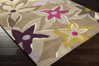 Surya SND-4535 Magenta Hand Tufted Area Rug by Sanderson 5x8 Corner