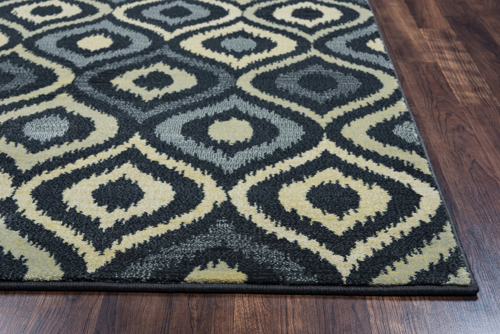 Rizzy Sorrento SO4394 gray charcoal Area Rug Edge Shot Feature