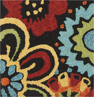 Surya Storm SOM-7707 Black Hand Hooked Area Rug 16'' Sample Swatch