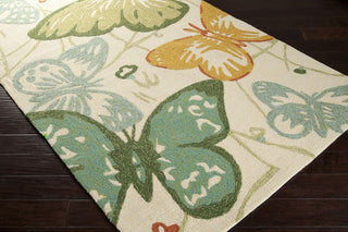 Surya Storm SOM-7715 Teal Hand Hooked Area Rug Corner Shot