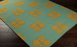 Surya Storm SOM-7722 Teal Hand Hooked Area Rug Corner Shot