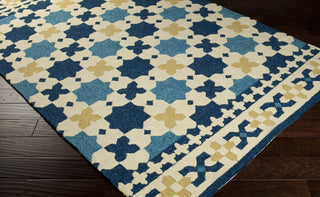 Surya Storm SOM-7723 Cobalt Hand Hooked Area Rug Corner Shot