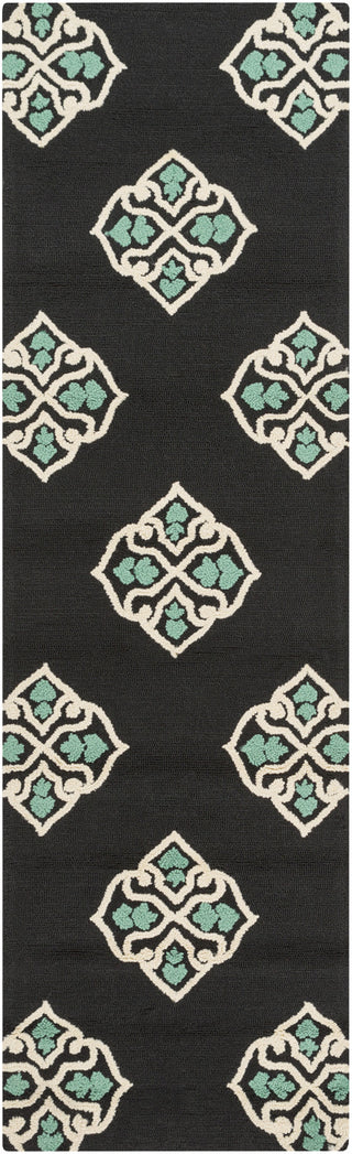 Surya Storm SOM-7725 Black Area Rug 2'6'' x 8' Runner