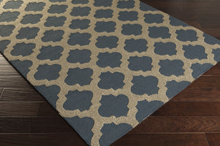 Surya Storm SOM-7749 Black Hand Hooked Area Rug Corner Shot