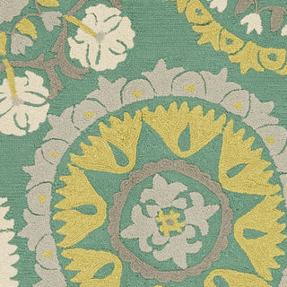 Surya Storm SOM-7759 Teal Hand Hooked Area Rug Sample Swatch