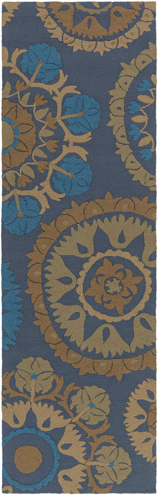 Surya Storm SOM-7762 Navy Area Rug 2'6'' x 8' Runner