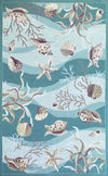 KAS Sonesta 2003 Seafoam Shells Hand Hooked Area Rug