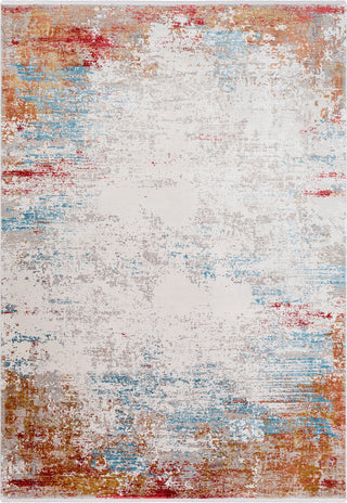 Surya Solar SOR-2303 Burnt Orange Bright Yellow Red Sky Blue White Taupe Medium Gray Area Rug main image