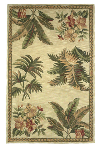 KAS Sparta 3133 Ivory Tropical Oasis Hand Tufted Area Rug