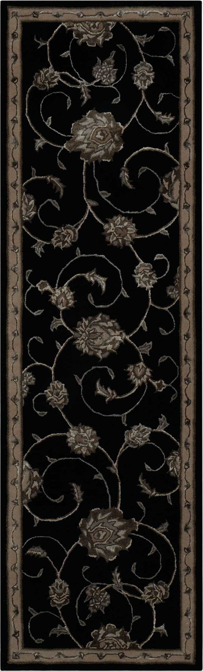 Nourison Serenade SRD02 Black Area Rug by Michael Amini
