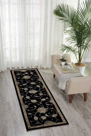 Nourison Serenade SRD02 Black Area Rug by Michael Amini