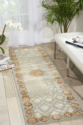 Nourison Serenade SRD03 Silver Area Rug by Michael Amini