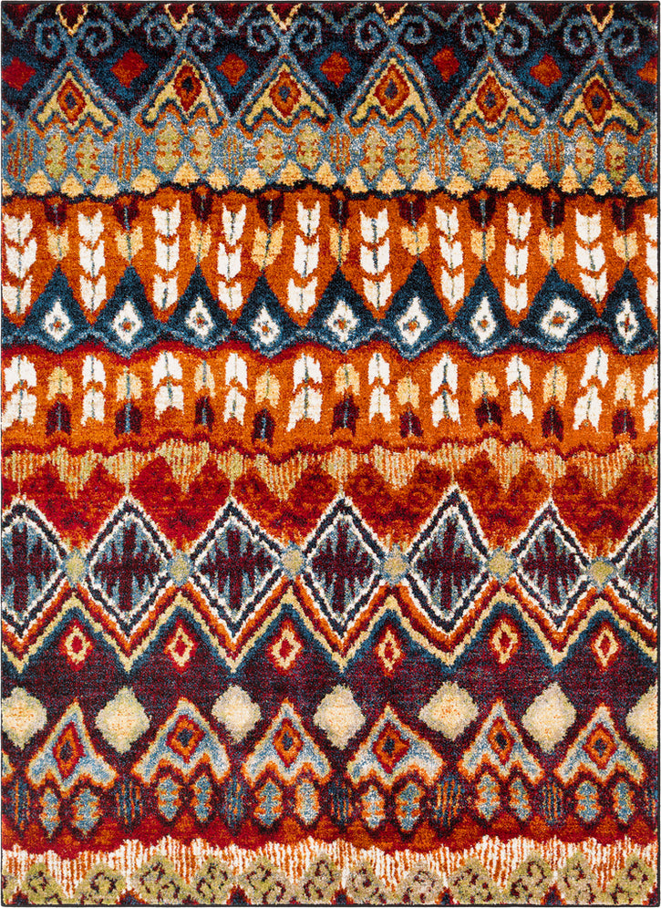 Surya Serapi SRP-1017 Bright Orange Dark Blue Black Red Yellow Tan White Area Rug main image