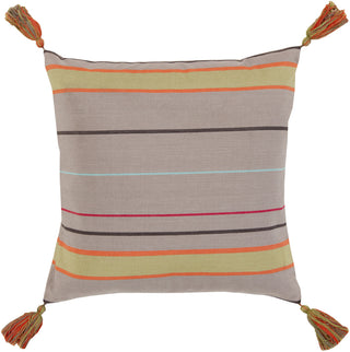 Surya Stadda Stripe and Tassel SS-001 Pillow 20 X 20 X 5 Down filled