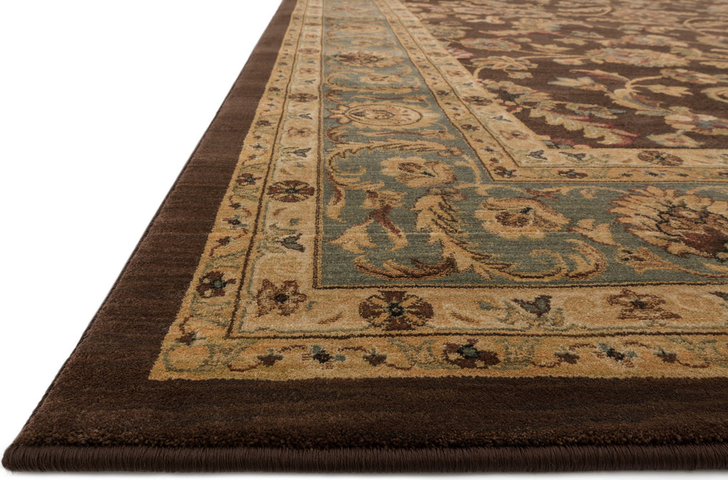 Loloi Stanley ST-11 Brown / Blue Area Rug Corner Shot Feature
