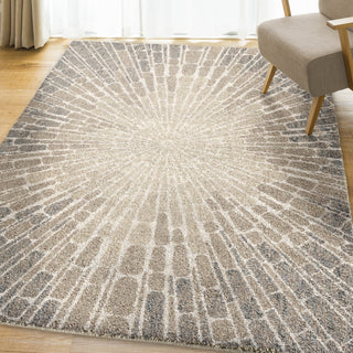 Orian Rugs Super Shag Starburst Beige Area Rug Lifestyle Image Feature