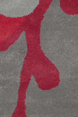 Chandra Stella STE-52086 Grey/Red Area Rug Close Up