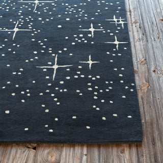 Chandra Stella STE-52115 Black/Ivory Area Rug Corner Shot