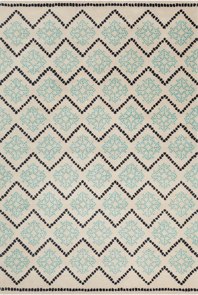 Chandra Stella STE-52125 Cream/Blue/Black Area Rug main image