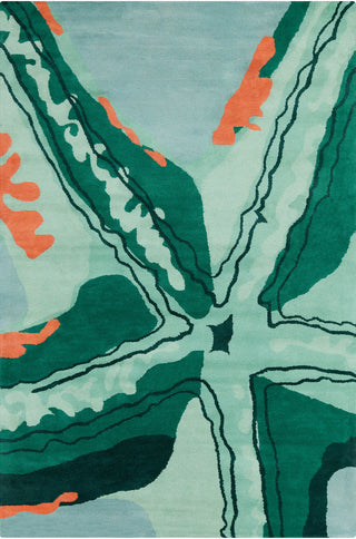 Chandra Stella STE-52138 Aqua/Green/Orange Area Rug main image