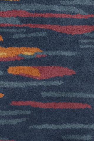 Chandra Stella STE-52166 Blue/Grey/Red/Orange Area Rug Close Up