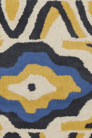 Chandra Stella STE-52176 Cream/Yellow/Blue/Black Area Rug Close Up