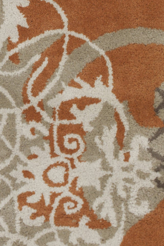 Chandra Stella STE-52207 Tan/Cream/Brown/Orange/Blue Area Rug Close Up