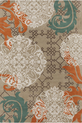 Chandra Stella STE-52207 Tan/Cream/Brown/Orange/Blue Area Rug main image