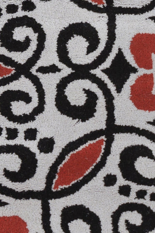 Chandra Stella STE-52212 Grey/Red/Black Area Rug Close Up