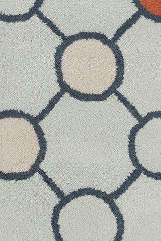 Chandra Stella STE-52252 Grey/White/Orange Area Rug Close Up