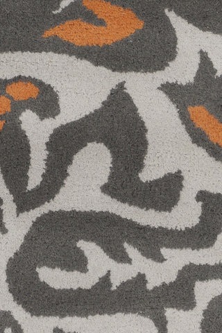 Chandra Stella STE-52253 Grey/White/Orange Area Rug Close Up