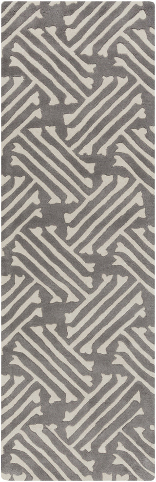 Surya Stamped STM-812 Charcoal Area Rug 2'6'' x 8' Runner