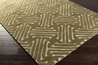 Surya Stamped STM-817 Olive Hand Tufted Area Rug 5x8 Corner