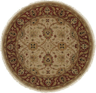 Kalaty Soumak SU-196 Ivory/Burgundy Area Rug Round