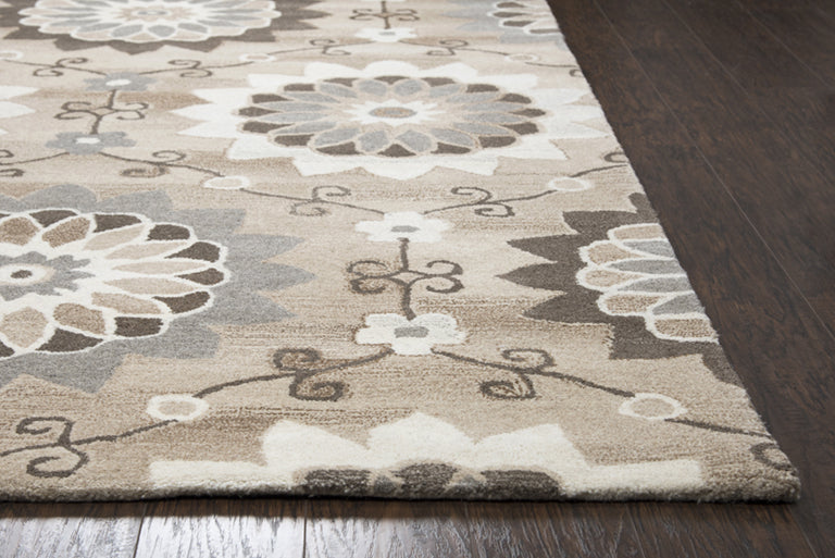 Rizzy Suffolk SK250A Beige Area Rug Corner Image Feature
