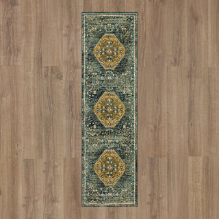 Karastan Touchstone Suir Blue Teal Area Rug Main Image