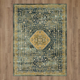 Karastan Touchstone Suir Blue Teal Area Rug Main Image