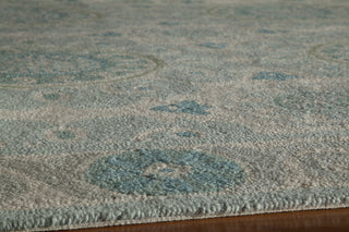 Momeni Suzani Hook SZI-1 Aqua Area Rug Closeup