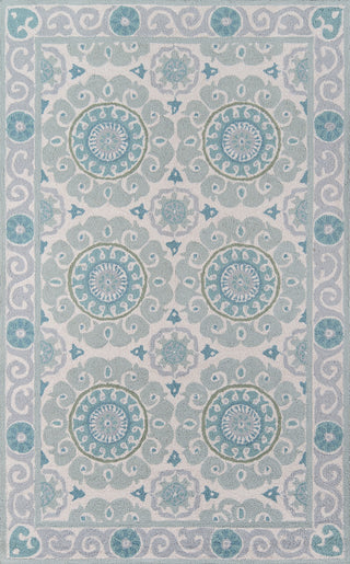 Momeni Suzani Hook SZI-1 Aqua Area Rug main image