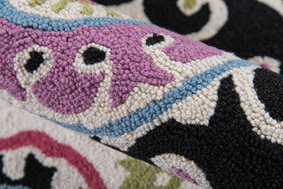 Momeni Suzani Hook SZI-1 Black Area Rug Detail Shot