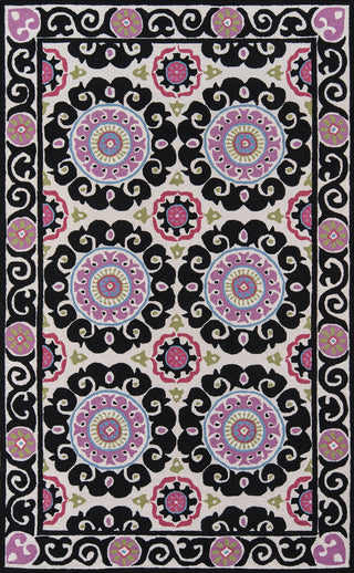 Momeni Suzani Hook SZI-1 Black Area Rug main image