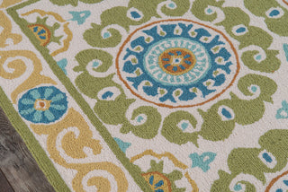 Momeni Suzani Hook SZI-1 Lime Area Rug Closeup