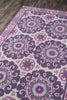 Momeni Suzani Hook SZI-1 Purple Area Rug Corner Shot Feature