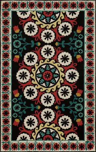 Momeni Suzani Hook SZI-2 Black Area Rug 