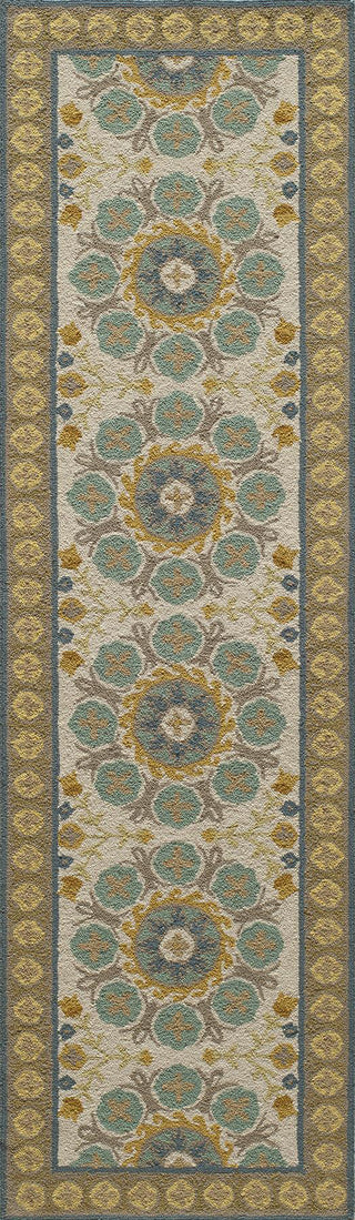 Momeni Suzani Hook SZI-2 Blue Area Rug Closeup