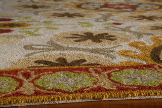 Momeni Suzani Hook SZI-2 Red Area Rug Corner Shot