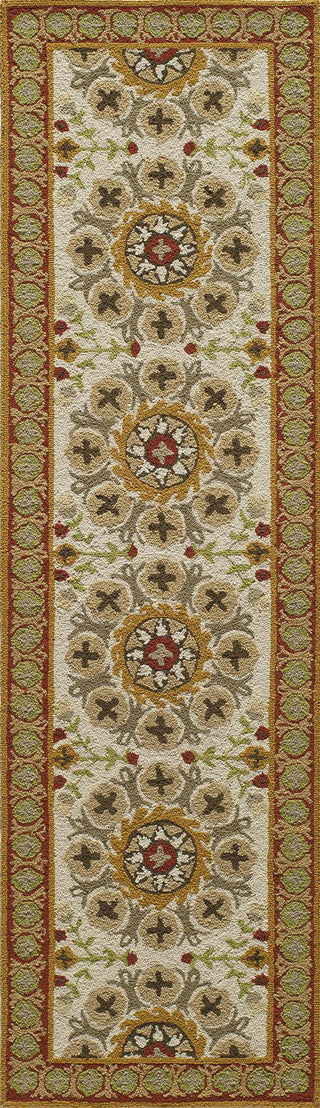 Momeni Suzani Hook SZI-2 Red Area Rug Closeup