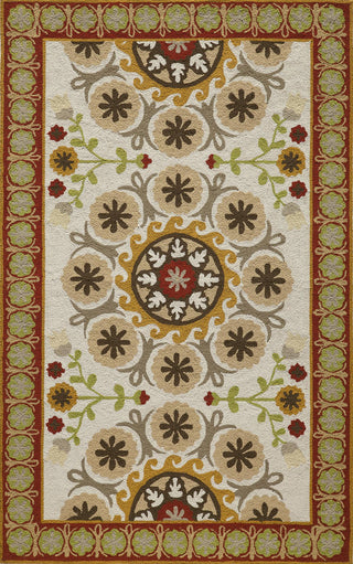 Momeni Suzani Hook SZI-2 Red Area Rug 