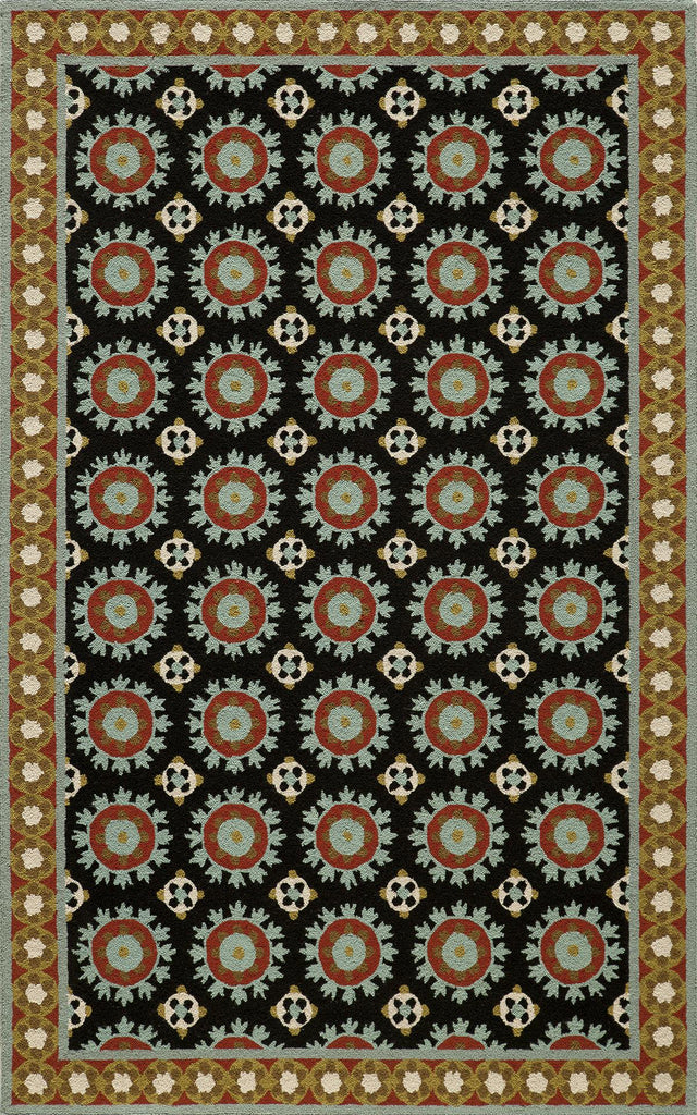 Momeni Suzani Hook SZI-3 Black Area Rug main image